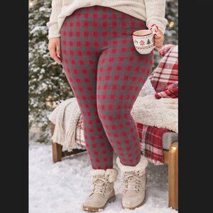 Torrid Full Length Legging 2x 18 20 Scarlett Plaid Periscope Holiday Christmas